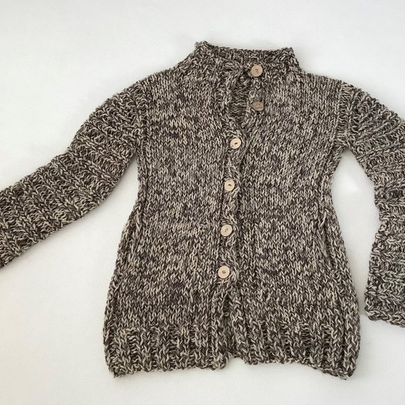 NEW Handmade Brown Marled Cardigan with Side Pockets, Size M (39" Bust) - Picture 9 of 11